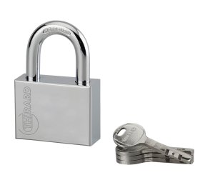 Pakabinama spyna THIRARD, Disk, 4 raktai, plieninė, chromuota, 50 mm, 895516/293811