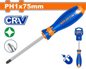 Kryžminis atsuktuvas WADFOW, magnetinis, Cr-V, PH1, 5x75 mm, WSD2213