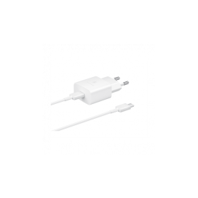 Telefono įkroviklis SAMSUNG, 15W, Type-C maitinimo adapteris, su kabeliu, baltos sp, EP-T1510XWEGEU