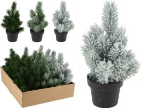 Eglutė vazone, aukštis 22 cm, 3 skirtingų sp., dirbtinė