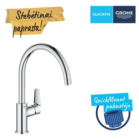 Plautuvės maišytuvas GROHE Quickfix Start Edge, chromas, 31369001