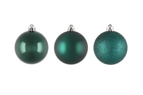 Eglutės žaisliukų rinkinys WINTERIA, 6 cm, 9 vnt., žalia sp.