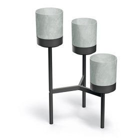 Gėlių stovas BLOOMIE STAND, pilkos sp., vazonėlių skersmuo 18 cm.