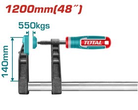 Staliaus spaustuvas TOTAL, F-formos, maks. 550 kg, 140x1200 mm, THT1321402