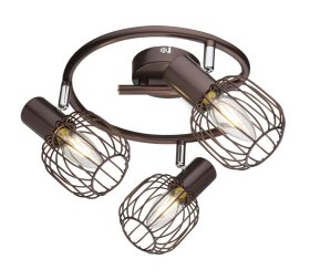 Kryptinis šviestuvas GLOBO Akin, E14, 3 x 40W, 230V, metalo bronza, chromas, 250 x 150 mm, 54801-3