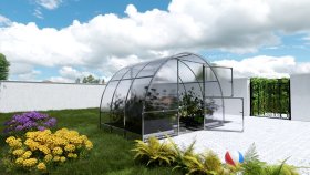 Šiltnamis KLASIKA Easy, 6 m2, 4 mm polikarbonatinė danga, 3 x 2 m, arkos formos