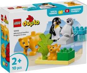 Konstruktorius LEGO DUPLO Town, laukinių gyvūnų šeimos: pingvinai ir liūtai