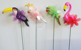 Sodo dekoracija PAUKŠTIS, įsmeigiama, keturios skirtingos sp.