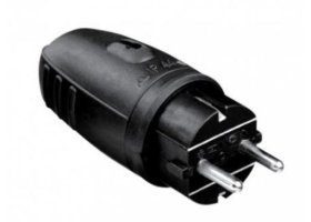 Kištukas INSTABALT N/L 11257, be įžeminimo, juodos sp. guminis