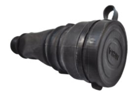 Kištukinis lizdas MIRSA 116103, 1 vietos, guminis, su dangteliu, juodos sp.,