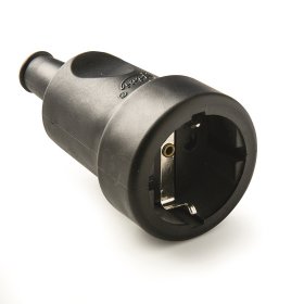 Lizdas kištukui FAMATEL 241, su įž., guminis, IP44, juodos spalvos