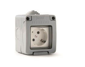 Kištukinis lizdas FAMATEL 19068, hermetinis, IP55, baltos sp.