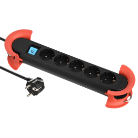 Ilgiklis ELECTRALINE, 5 lizd., 5 m, su įž., su jungikliu, 3 x 1,5, su apsauga vaikams, su metaliniu kabliuku, juodos sp., 92086