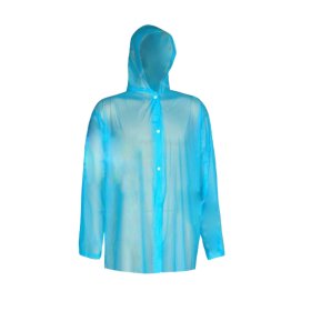 Apsiaustas nuo lietaus, su gobtuvu ir užsegimu, polietileninis, universalus, CE