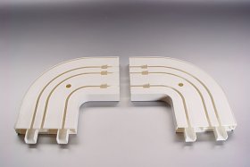 Lubinio karnizo užbaigimo kampas HESORA, 2 bėgių, kairinis, baltos spalvos