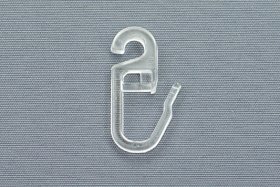 Kabliukai HESORA, Skirti plieno lyno karnizui, plastikiniai, skaidrios spalvos, 1mš.-30 vnt.