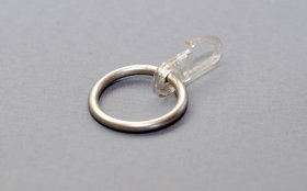 Karnizo žiedai HESORA, Skersmuo 16 mm, su kabliukais, šviesaus matinio sidabro spalvos, 1 mš. - 10 vnt.