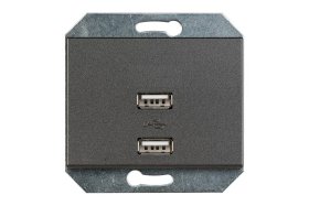 Kištukinis lizdas VILMA XP500, 2xUSB, įleidžiamas, antracito spalvos, 5V DC 3,4 A b/r, USB-3,4A-02