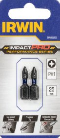 Smūginiai sukimo antgaliai IRWIN Impact Pro, 25 mm, 2 x PH1
