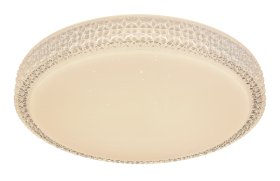 Lubinis LED šviestuvas GLOBO Ovi, 22W, 230V, 2400lm, 3000/4500/6500K, keičiasi su jungikliu, metalas baltas, skaidr. plast. kristalai, 400x85 mm, 41749-22