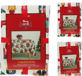 Kalėdinė staltiesė, 130 x 180 cm, 2 skirtingi dizainai, 100% poliesteris