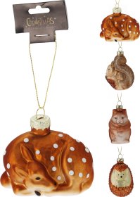 Eglutės žaisliukas Miško Gyventojas, įv. dydžių, dizainai: žiurkėnas, elnias, voverė, ežiukas