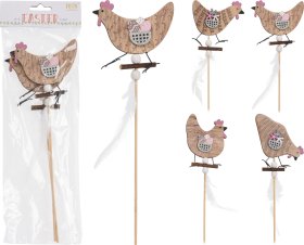 Velykinė dekoracija Višta ant pagaliuko, įsmeigiama, 29 cm, 2 vnt.