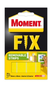 Dvipusio lipnumo juosta MOMENT Removable Strips, montažinė, 10 juostelių (20 x 40 mm)