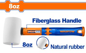 Guminis plaktukas WADFOW, stiklo pluošto rankena, 0,22 kg, spl. balta, WHM7303