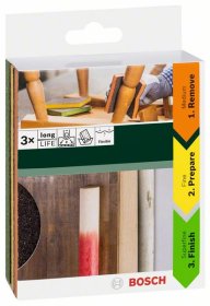 Stačiakampių šlifavimo kempinėlių rinkinys BOSCH Contour, 12 x 6,8 x 1,3 cm, 3 vnt.