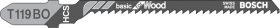 Siaurapjūklio pjūkleliai BOSCH T 119 BO Basic for Wood