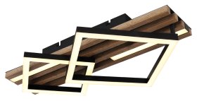 Pakabinamas LED šviestuvas GLOBO Obrien, 25W, 3000K, 230V, 1300lm, MDF tamsus medis, atminties funkcija, 475 x 310 x 95 mm