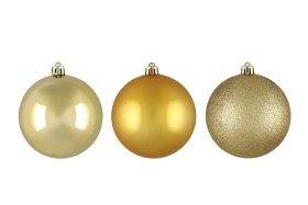 Eglutės žaisliukų rinkinys WINTERIA, 8 cm, 18 vnt., auksinė sp.