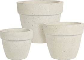 Lauko vazonas, baltos sp., 21 x 21 x 18 cm.