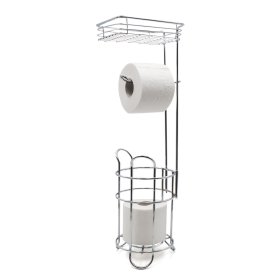 Tualeto popieriaus laikiklis su stovu ir lentynėle RIDDER, Mila, pastatomas, chromas, plienas