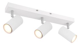 Kryptinis šviestuvas GLOBO Robby, GU10, 3 x 35W, 230V, metalinis, baltos sp., 60 x 120 x 410 mm, 57911-3W