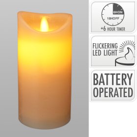 LED žvakė, 7,5 x 7,5 x 15 cm, be baterijų