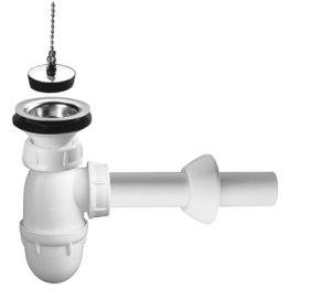 Sifonas praustuvui S.A.S C2902, skersmuo 32 mm, plastikinis, su kamščiu, kilmės šalis Prancūzija