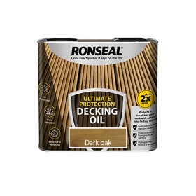 Aliejus terasoms RONSEAL Ultimate Decking Oil, 2,5 l, tamsaus ąžuolo spalva