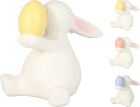 Velykinė dekoracija Zuikis su margučiu, 3 skirtingos sp., aukštis 10 cm