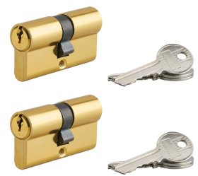 Spynos cilindras SERRUPRIX, 6 raktai, žalvarinis, 30 x 30 mm, 2 vnt., 126259