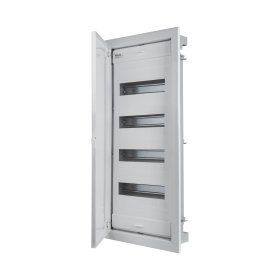 Automatinių išjungiklių skydelis ELETTROCANALI EC63148, 48-modulių, įleidžiamas, IP40, metalinės durelės, 93x368x753 mm, baltos sp.