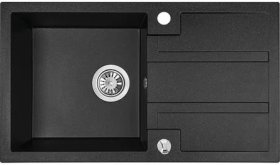 Plautuvė ODUS Barsa Od-321, 440 x 760 x 194  mm, akmens masės, juodos spalvos