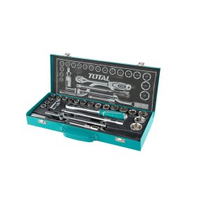 Galvučių rinkinys TOTAL, CR-V, 1/2", 24 vnt., THT141253