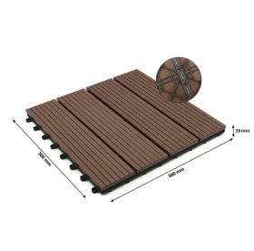 Terasinė plytelė WPC, Coffee C02, raštas 1, 300x300x18mm