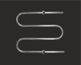 Rankšluosčių džiovintuvas-gyvatukas WELLMER, d32, M1'', 570 x 700 mm, 2 bangų, 3 met. laikliai, 316 plienas, 15426M