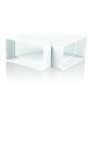 Ventiliacinė alkūnė PLASTIVENT, 60 x 204, kampas 90°, horizontali, plastikinė, balta, 8281P