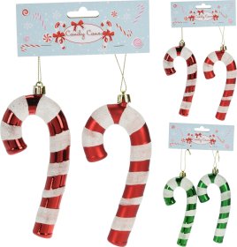Pakabinama dekoracija Saldainis, 13 cm, 2 vnt., žalios arba raudonos sp.