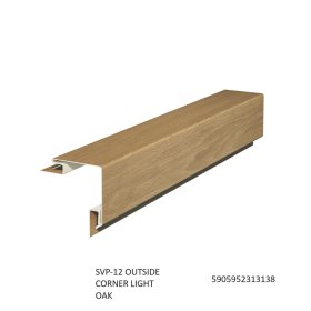 Išorinis PVC kampas VILO VOX, SVP12, ilgis 3,05 m, šviesus ąžuolas, 3030240