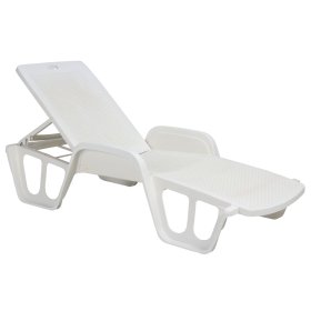 Plastikinis sulankstomas pliažo gultas Lettino Pool POL027BI, baltos sp.